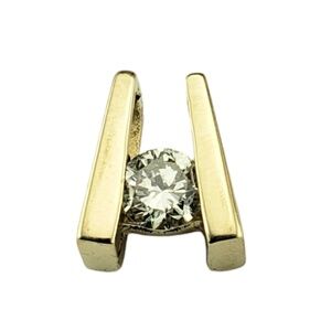 14 Karat Yellow Gold and Diamond Ladder Pendant #19164